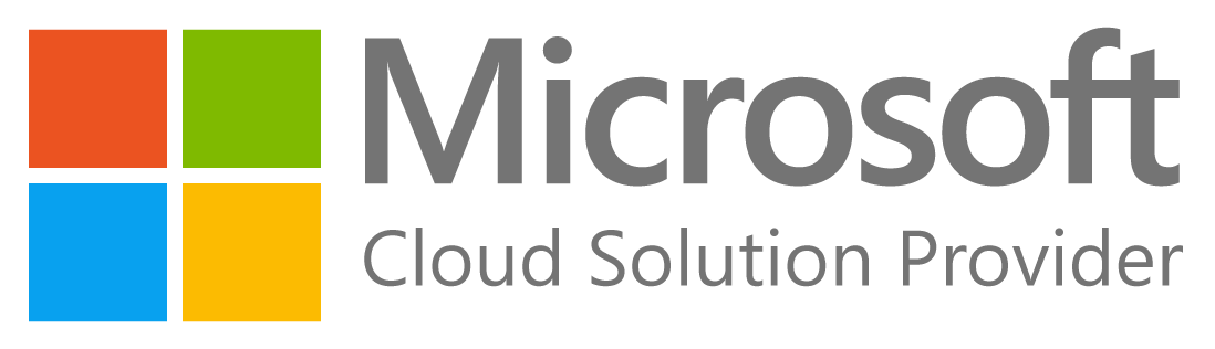 Microsoft logo with four colored squares (red, green, blue, yellow) to the left of the word Microsoft in gray text, above the phrase Cloud Solution Provider in smaller gray text.